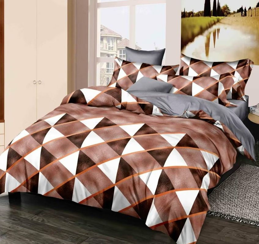 El lecho casero de la microfibra de la materia textil fija el multicolor que imprime el poliéster 100% 4 PC funda de almohada y cubierta del edredón